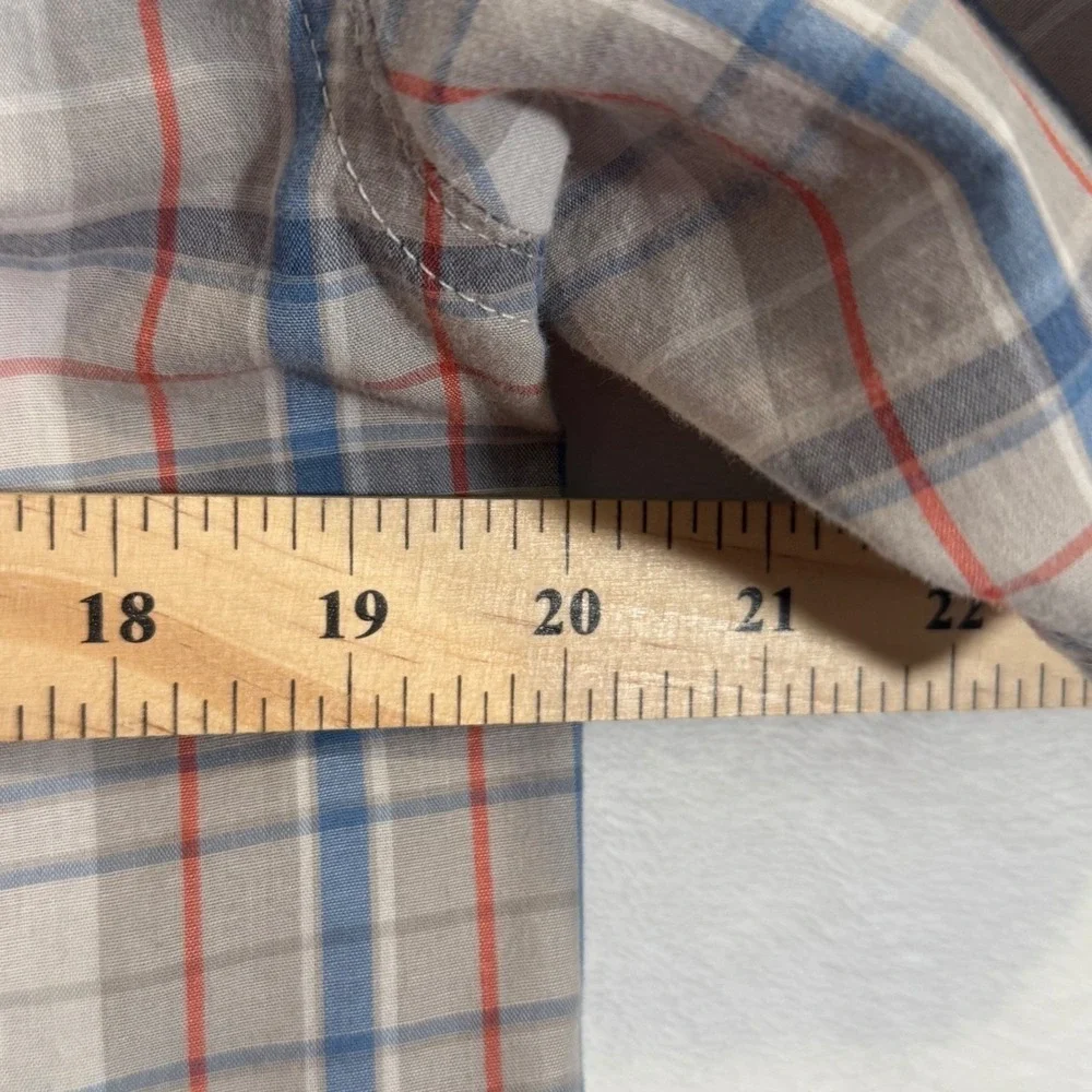 Levi's Grey Plaid Short Sleeve Western Snap Shirt Large